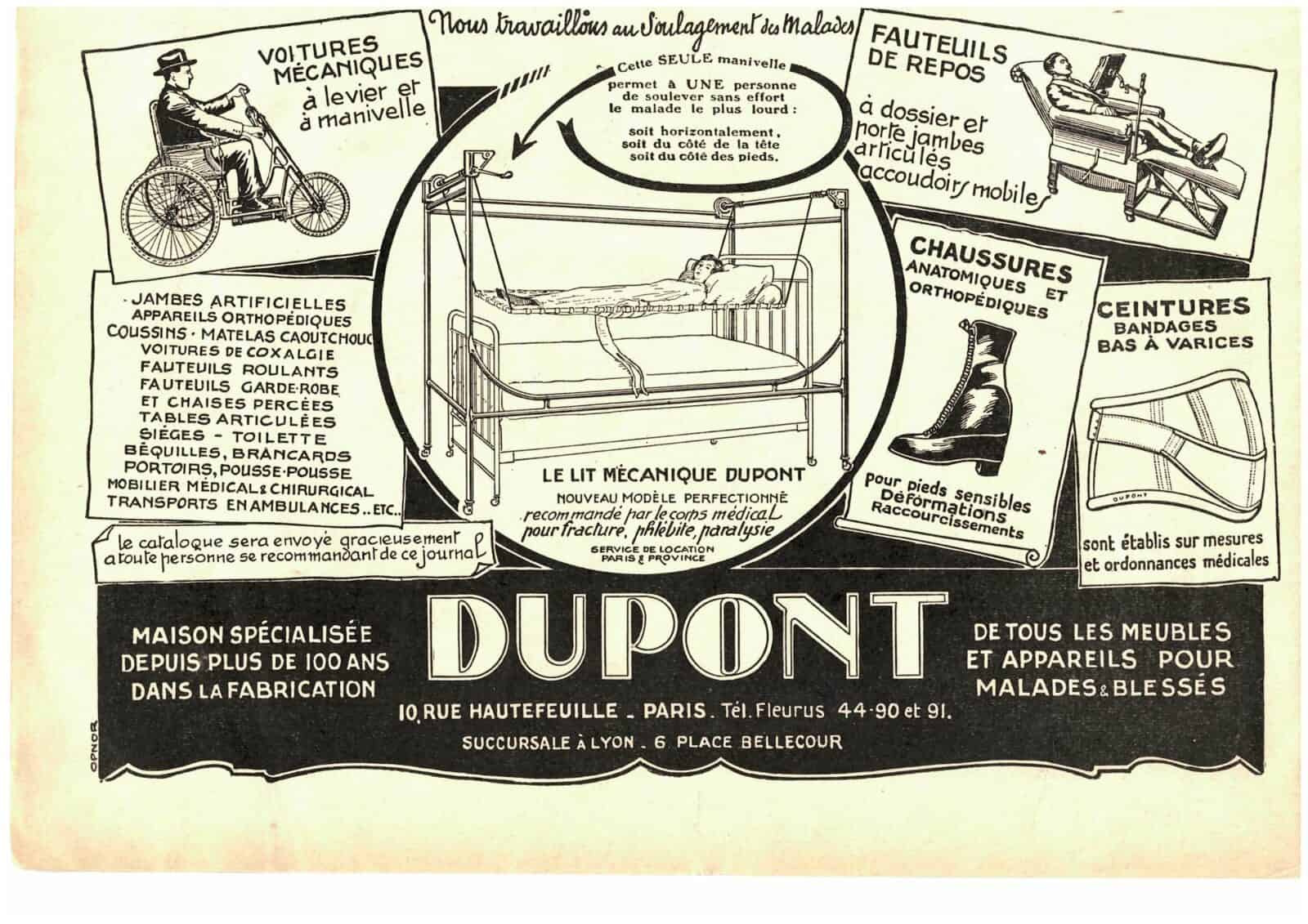 Реклама инвалидной мебели фирмы Dupont, Франция, 1924, 1926 гг. (517222)